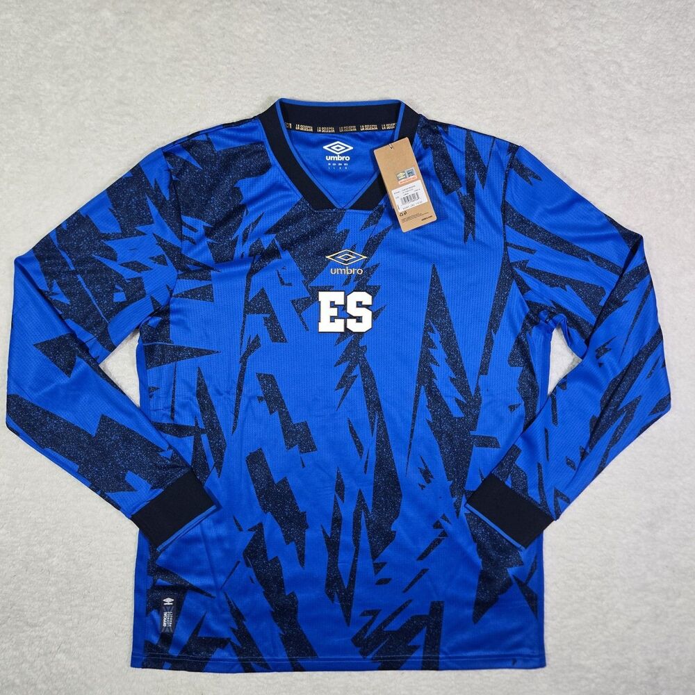 $110 Umbro El Salvador Mens Large Soccer Jersey Long Sleeve La Selecta L 23/24